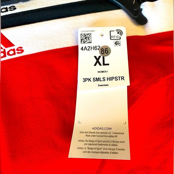 ADIDAS 3 Pack Seamless Hipsters Underwear: Grey, Black, & Red, NWT - Picture 3 of 3